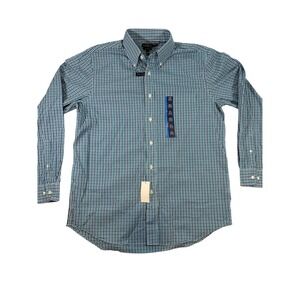 Croft & Barrow NWT Mens Dress Shirt 16 1/2 Long‎ Sleeve Easy Care Blue Gingham